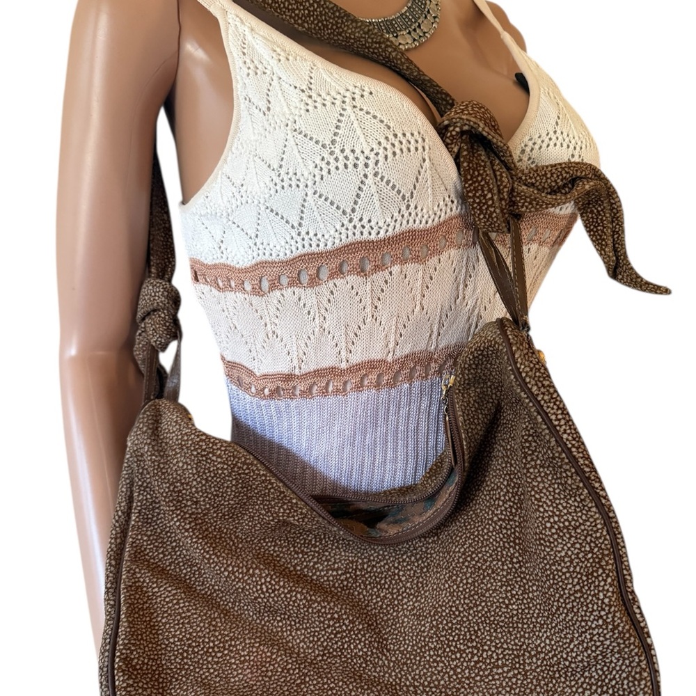 Brown Textured Women's Bag